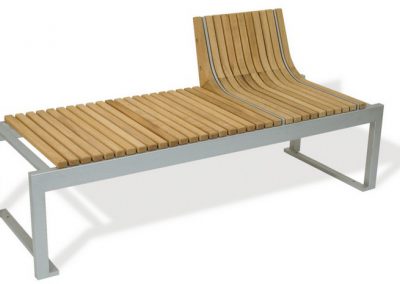 Metal and wood bench