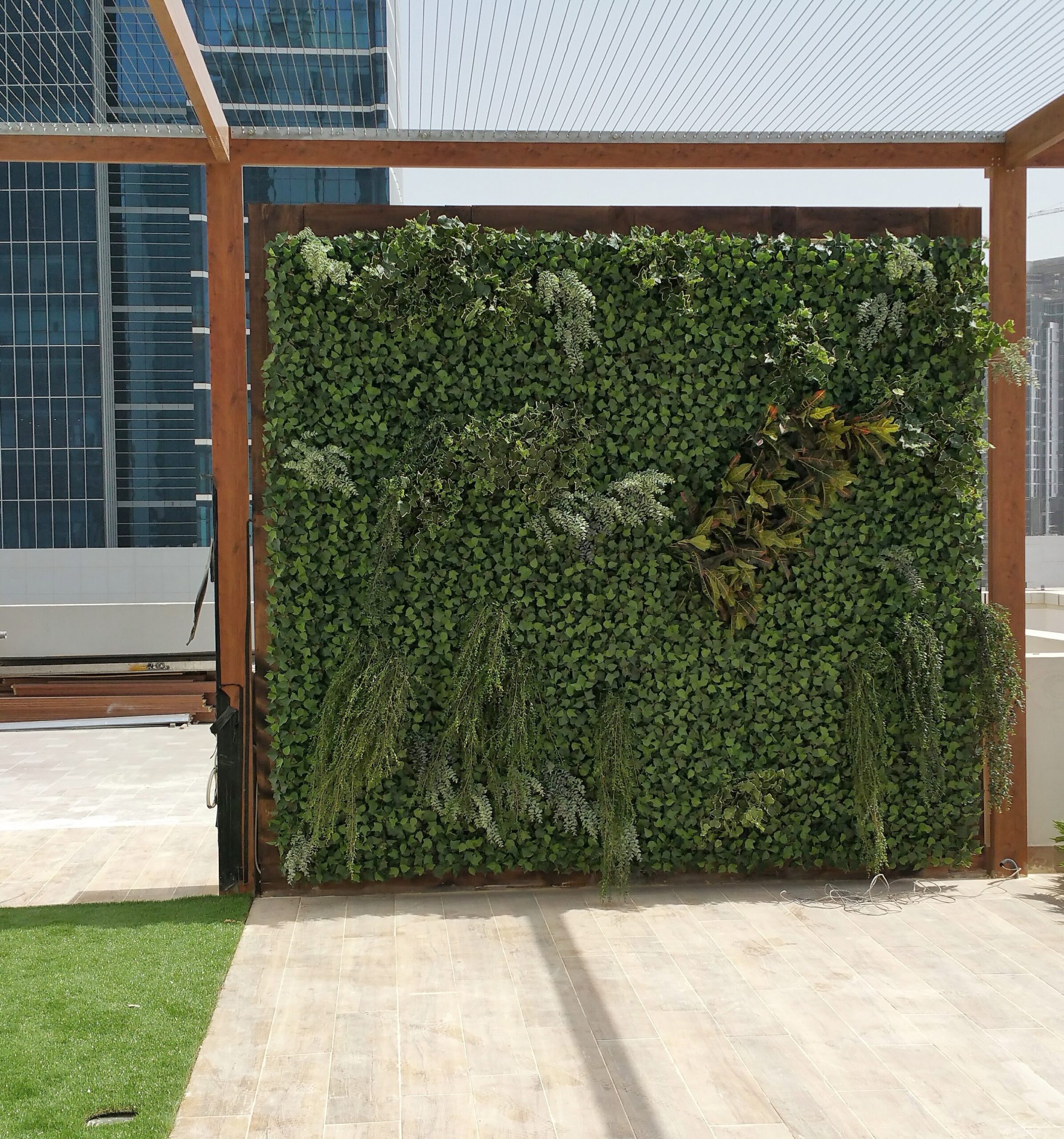 outdoor artificial plant wall